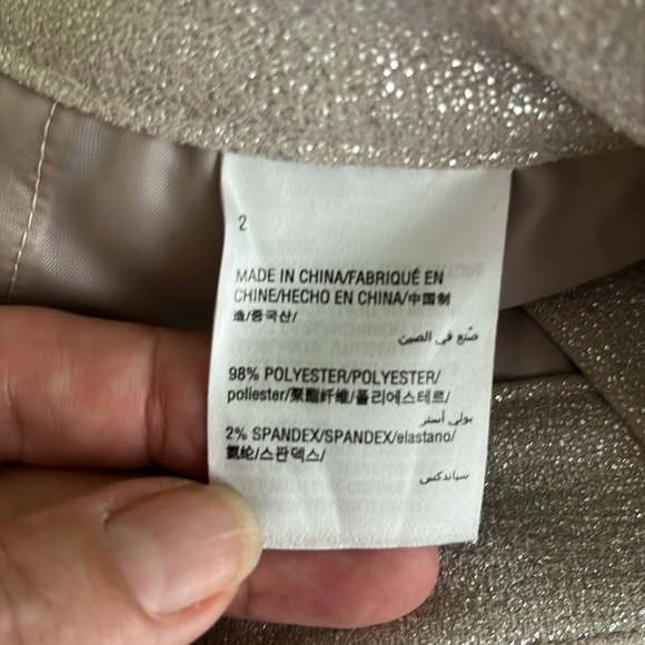 I.N.C Womens Silver Foil Crepe Blazer and Cropped Pant suit - Picture 5 of 16